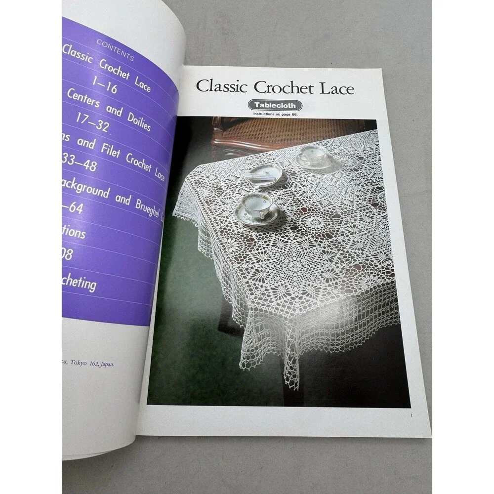The Elegance of Crochet Lace Kimi Honda Ondori English 1985 Pattern Book Vtg